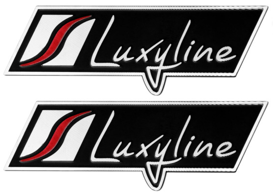 2 aluminium Luxyline plates logobadgetrademark