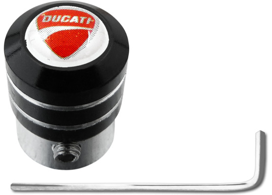 2 black antitheft valve caps Ducati