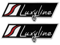 2 plaquitas Luxyline en aluminio logotipochapasigla