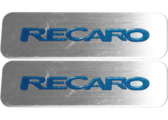 2 plates Recaro in steel logobadgetrademark