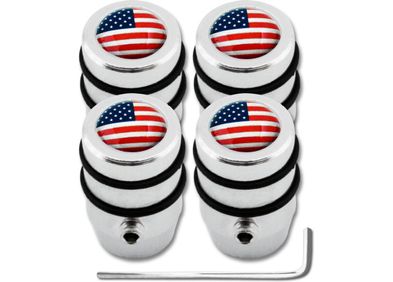 4 American flag USA United States design antitheft valve caps