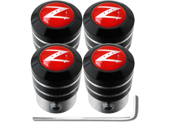 4 AntidiebstahlVentilkappen Nissan 350Z  Nissan 370Z rot  weiss black