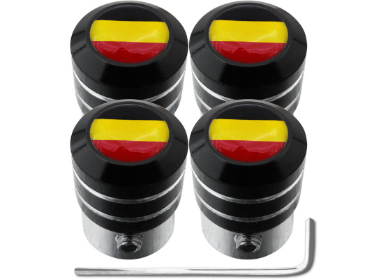 4 bouchons de valve antivol Allemand Allemagne black