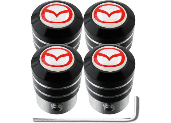 4 bouchons de valve antivol Mazda rouge  blanc black