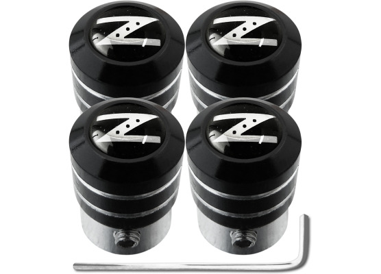 4 bouchons de valve antivol Nissan 350Z  Nissan 370Z noir  chrome black