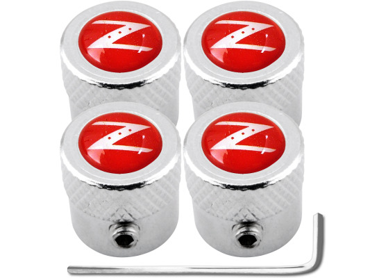 4 bouchons de valve antivol Nissan 350Z  Nissan 370Z rouge  blanc strié