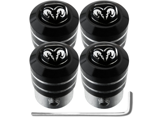 4 Dodge black antitheft valve caps