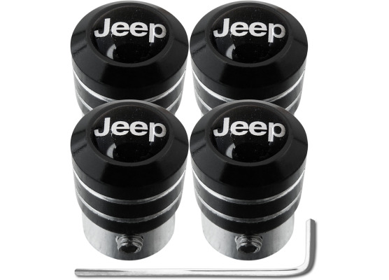 4 Jeep black black antitheft valve caps
