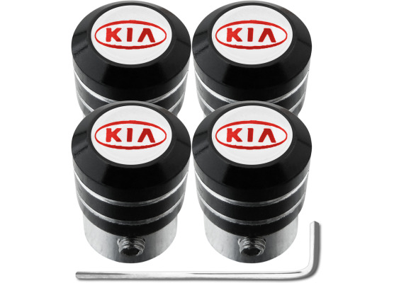 4 Kia red  white black antitheft valve caps