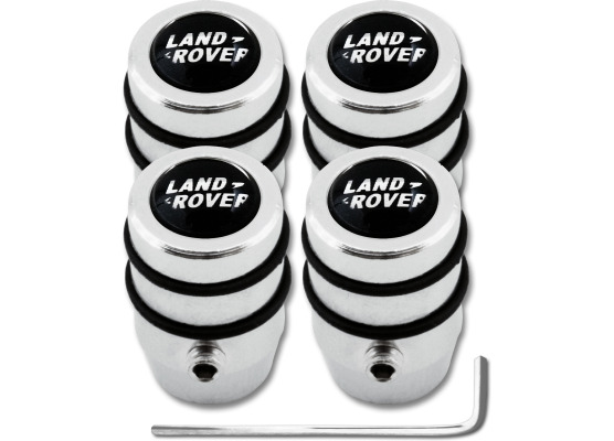 4 Land Rover small black  chrome design antitheft valve caps