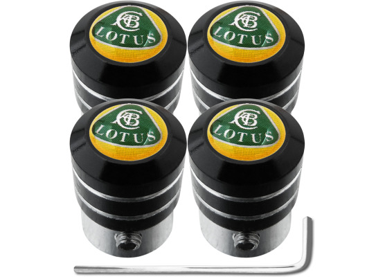 4 Lotus black antitheft valve caps