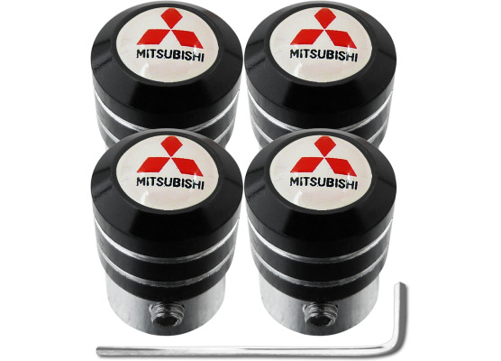 4 Mitsubishi black antitheft valve caps