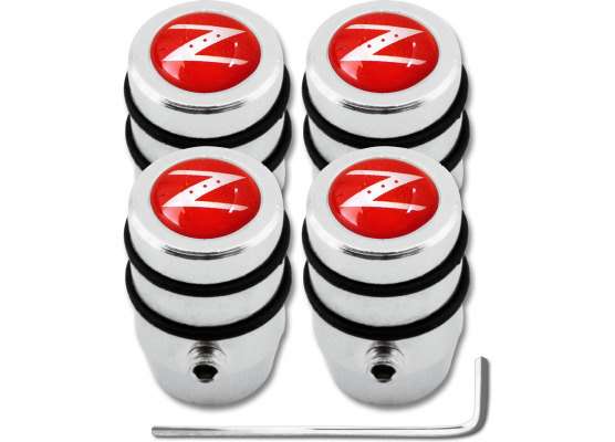 4 Nissan 350Z  Nissan 370Z red  white design antitheft valve caps