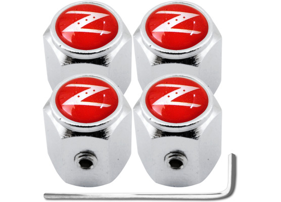 4 Nissan 350Z  Nissan 370Z red  white hex antitheft valve caps