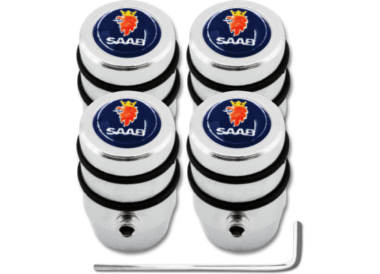 4 Saab design antitheft valve caps