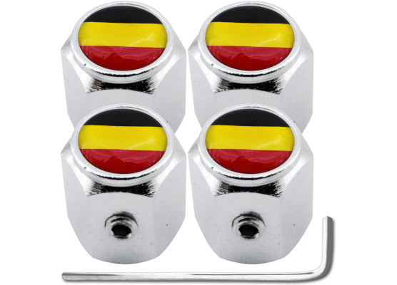 4 tapones de valvula antirrobo bandera Belgica Belga hexa