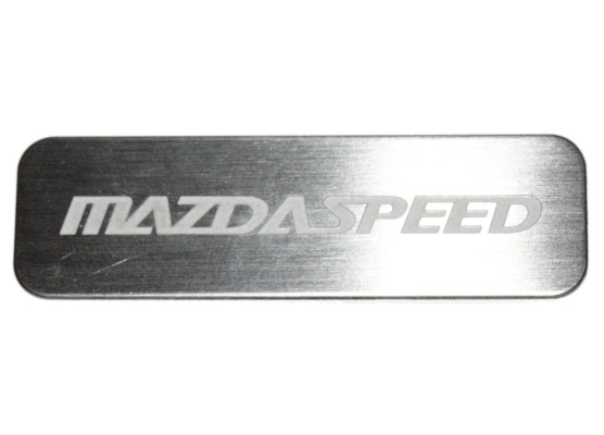 2 plaquitas Mazda Mazdaspeed en acero logotipochapasigla
