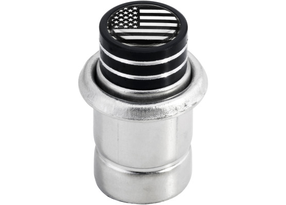 Cigarette lighter American flag USA United States short black  chrome