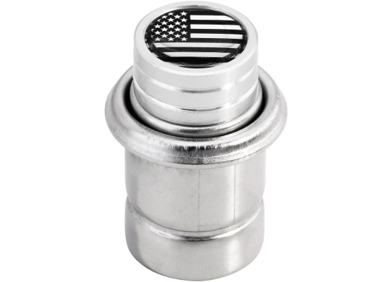 Cigarette lighter American flag USA United States short chrome