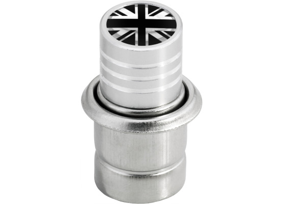 Cigarette lighter British flag Great Britain UK black  chrome