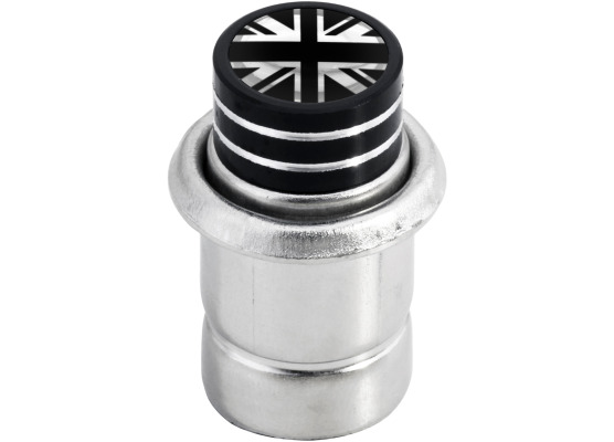 Cigarette lighter British flag Great Britain UK short black  chrome