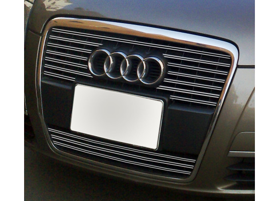 Doppia cornice per griglia radiatore cromata Audi A6 Série 3 Avant 0508  Audi A6 Série 3 Berline 0