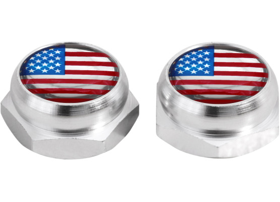 Nietenkappen für Nummernschilder Amerikanische Flagge USA Vereinigte Staaten silber