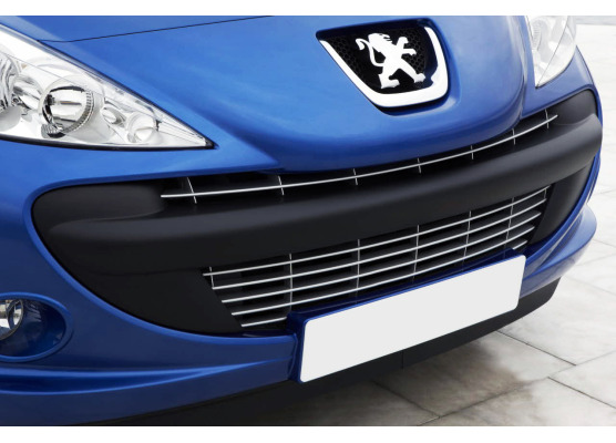 Radiator grill chrome trim compatible with Peugeot 206 plus 