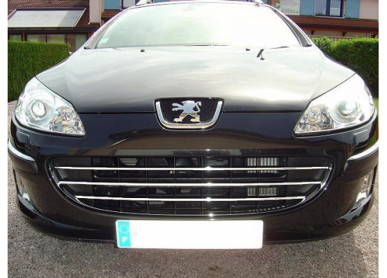 Radiator grill chrome trim compatible with Peugeot 407  Peugeot 407 SW horizontal