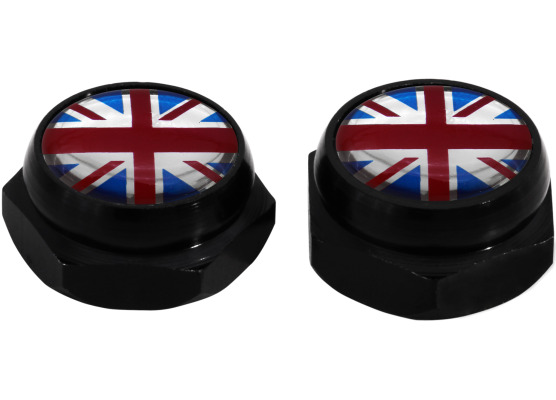 RivetCovers for Licence Plate British flag Great Britain UK black