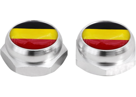 RivetCovers for Licence Plate German flag Deutschland silver